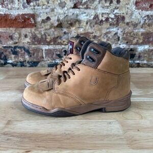 Roper Boots Womens Size 7 Brown Leather Lace Up Ankle Kiltie Horseshoes Western